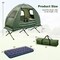 Green Blue 5-in-1 Camping Tent Combo Elevated Air Mattress Pillow Sleeping Bag